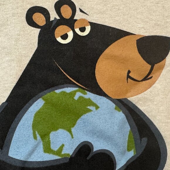 BEARADISE Bear Hug Graphic 100% Cotton T-Shirt, Beige, Large (Oversized) - Picture 6 of 11